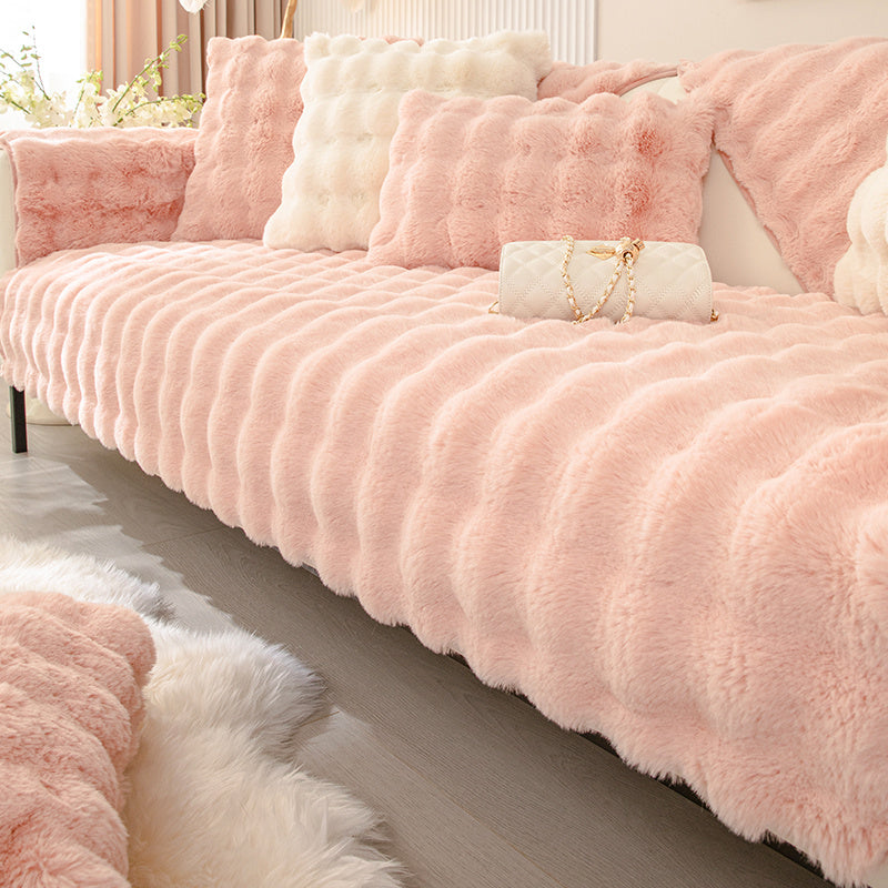 HKM-926355 Nordic Style Thickened Plush Sofa Cushion in Bubble Rabbit Fur - Various Sizes & Colors Available