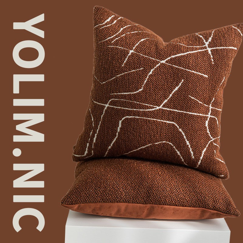 HKM-926483 Geometric Pattern Square Pillow Cover for Living Room Decor