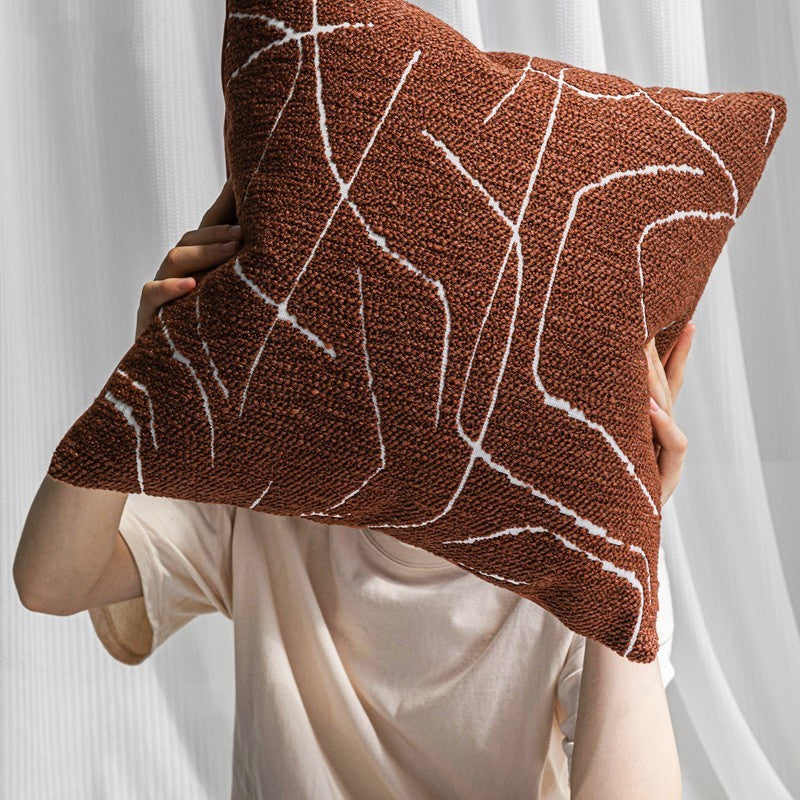 HKM-926483 Geometric Pattern Square Pillow Cover for Living Room Decor