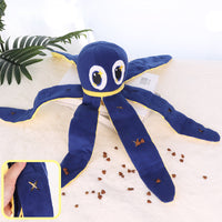 HKM-926803 Big-Eyed Octopus Plush Dog Toy with Sound and Hidden Treat Compartment