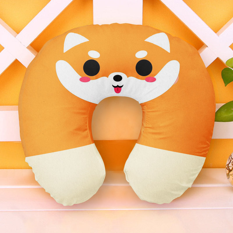 HKM-926803 U-Shape Neck Pillow for Travel - Cute Designs: Donut, Corgi, Watermelon, Panda, Rainbow