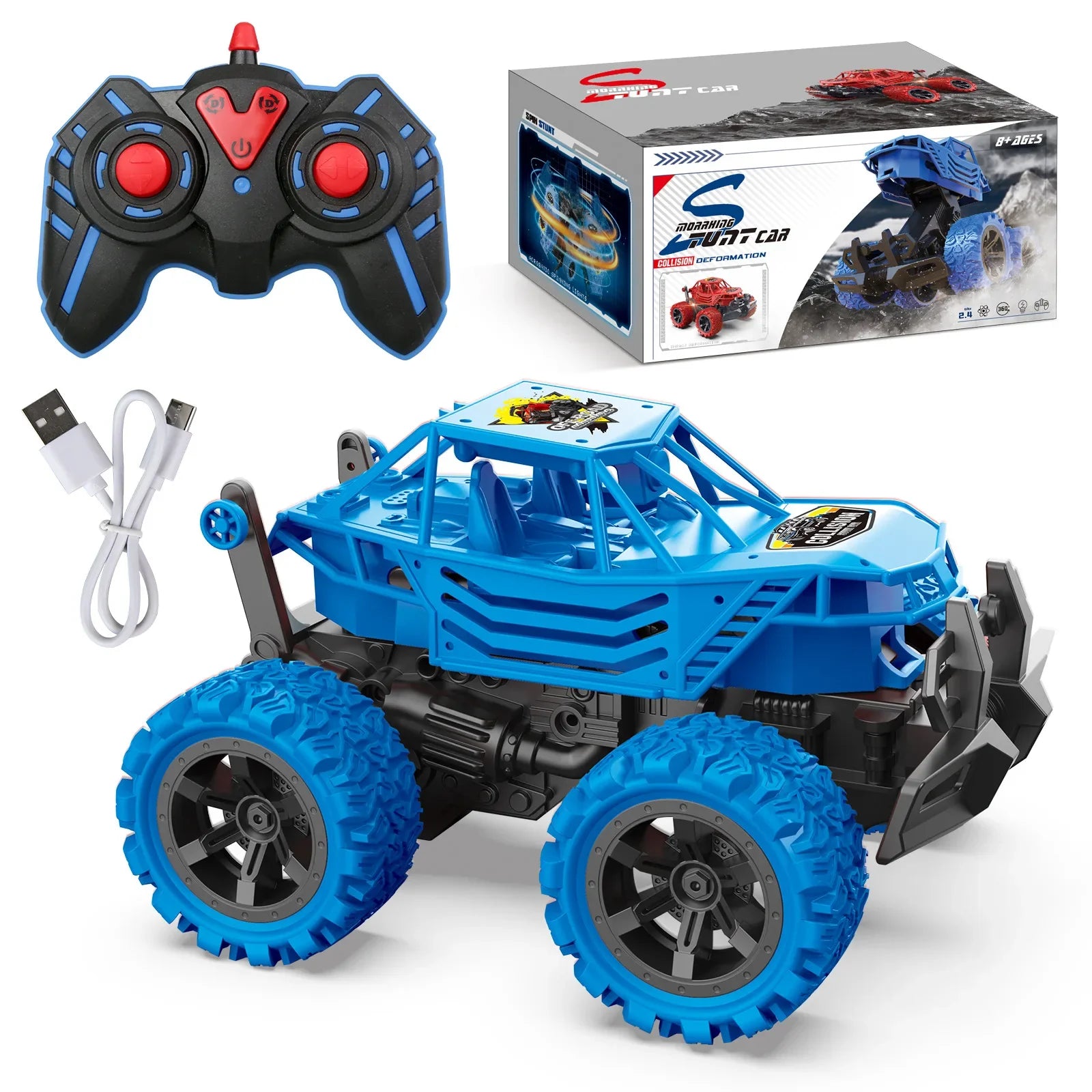 HKM-926931 Deformation Gyro Stunt Car, 1:32 RC Remote Control Vehicle for Indoor/Outdoor Fun