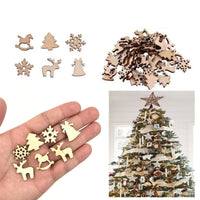 HKM-927123 Wood Chips for Christmas Decoration - 1000 Pieces, Plywood Openwork Patterns of Fish, Insects, Birds, and Beasts
