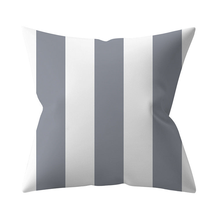 KTX-927187 Gray Geometric Abstraction Polyester Pillow Cover - European Style 45x45cm