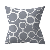 HKM-927187 Gray Geometric Abstraction Polyester Pillow Cover - European Style 45x45cm