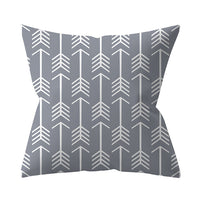 HKM-927187 Gray Geometric Abstraction Polyester Pillow Cover - European Style 45x45cm