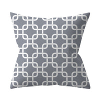 HKM-927187 Gray Geometric Abstraction Polyester Pillow Cover - European Style 45x45cm