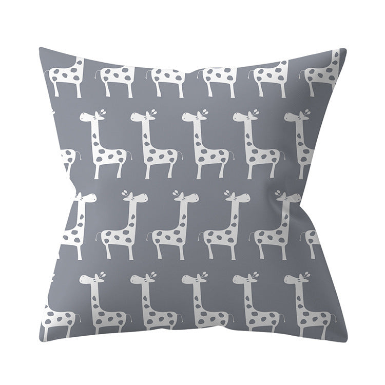 KTX-927187 Gray Geometric Abstraction Polyester Pillow Cover - European Style 45x45cm