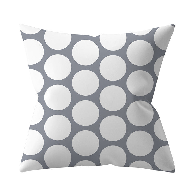 KTX-927187 Gray Geometric Abstraction Polyester Pillow Cover - European Style 45x45cm