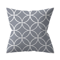 HKM-927187 Gray Geometric Abstraction Polyester Pillow Cover - European Style 45x45cm