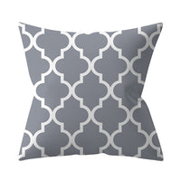 HKM-927187 Gray Geometric Abstraction Polyester Pillow Cover - European Style 45x45cm