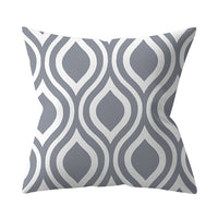 HKM-927187 Gray Geometric Abstraction Polyester Pillow Cover - European Style 45x45cm