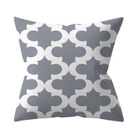 HKM-927187 Gray Geometric Abstraction Polyester Pillow Cover - European Style 45x45cm