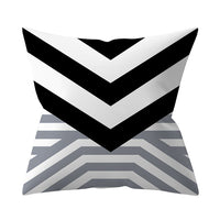 HKM-927187 Gray Geometric Abstraction Polyester Pillow Cover - European Style 45x45cm