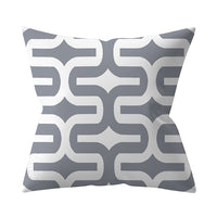 HKM-927187 Gray Geometric Abstraction Polyester Pillow Cover - European Style 45x45cm