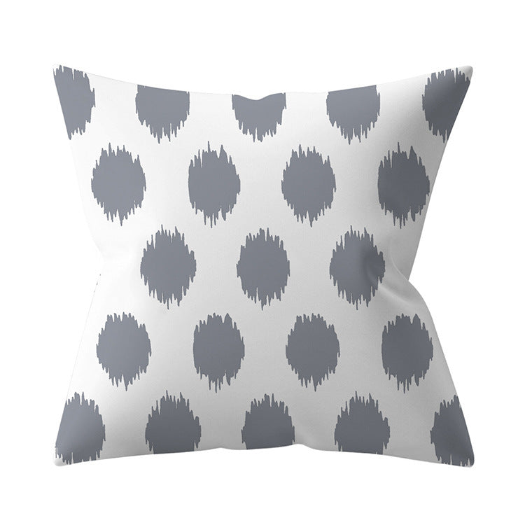 KTX-927187 Gray Geometric Abstraction Polyester Pillow Cover - European Style 45x45cm