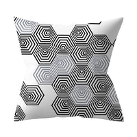 HKM-927187 Gray Geometric Abstraction Polyester Pillow Cover - European Style 45x45cm