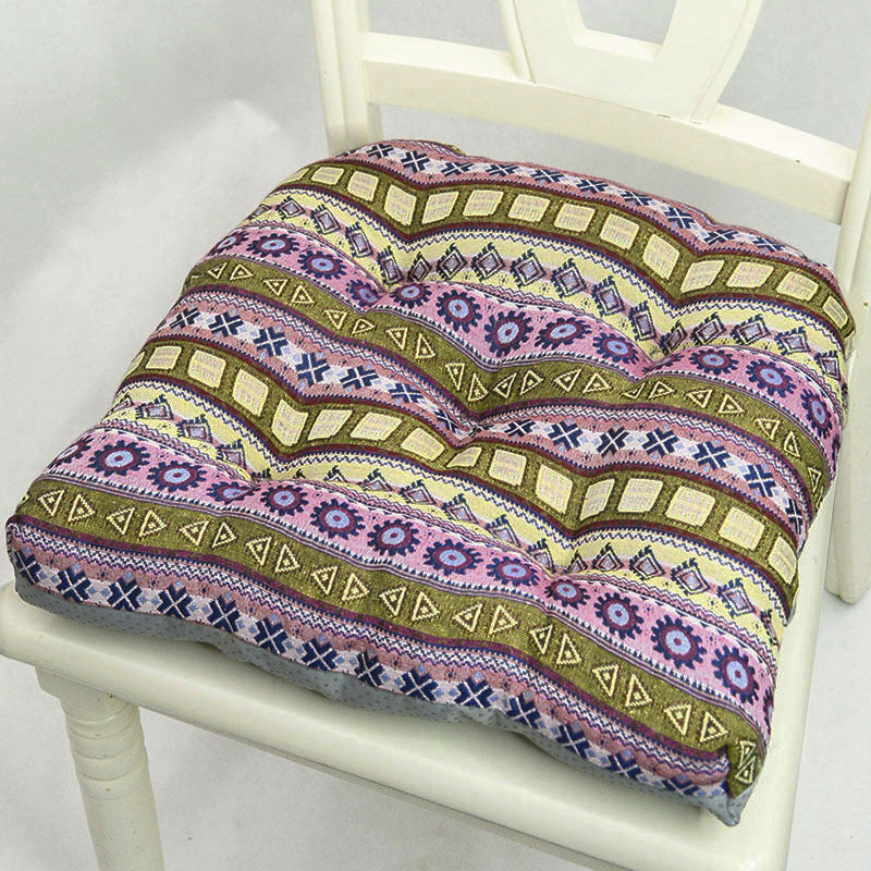 HKM-927315 American Style Jacquard Cushion with Geometric and Floral Design, 42x42CM