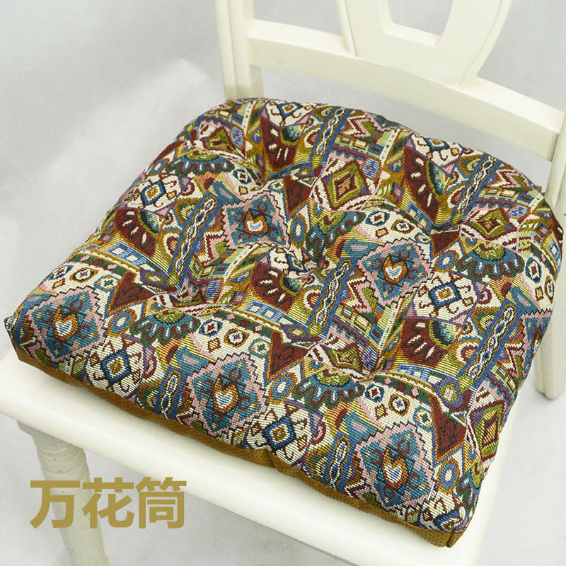HKM-927315 American Style Jacquard Cushion with Geometric and Floral Design, 42x42CM