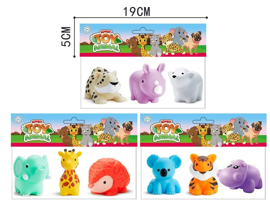 HKM-927315 Eco-Friendly Silicone Ocean Animal Bath Toys Set for Toddlers - 6 Pieces, Mold-Free Fun