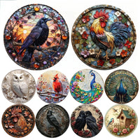 HKM-927443 Thick Round Aluminum Sheet Decorations - Frameless, Various Styles, 20x20 cm & 30x30 cm