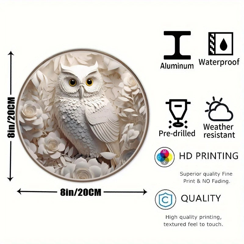 HKM-927443 Thick Round Aluminum Sheet Decorations - Frameless, Various Styles, 20x20 cm & 30x30 cm