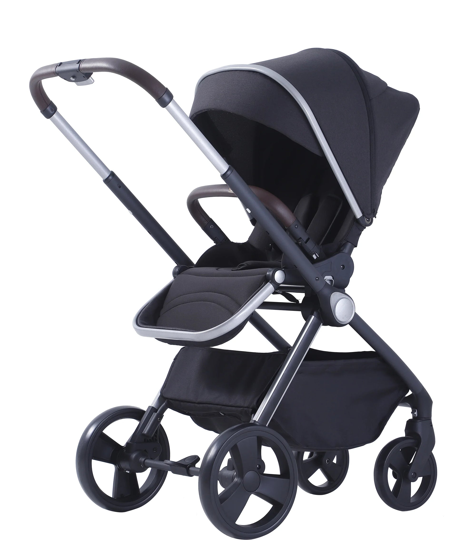 KTX-927699 3-in-1 Reversible Linen Baby Stroller with Basket for Ages 0-3 Years