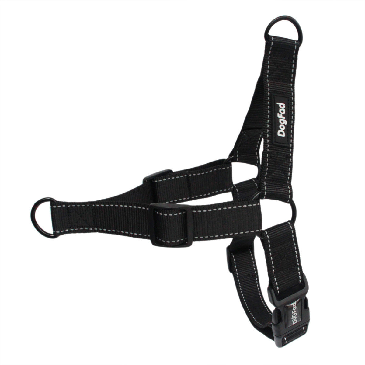 HKM-927699 Reflective Adjustable Pet Dog Harness with Nylon Chest Strap and Traction Rope