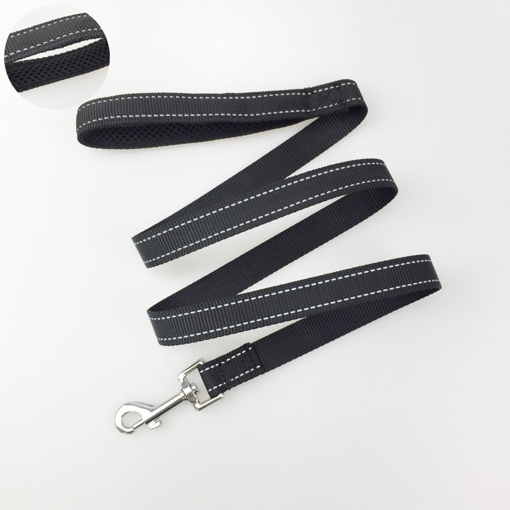 HKM-927699 Reflective Adjustable Pet Dog Harness with Nylon Chest Strap and Traction Rope