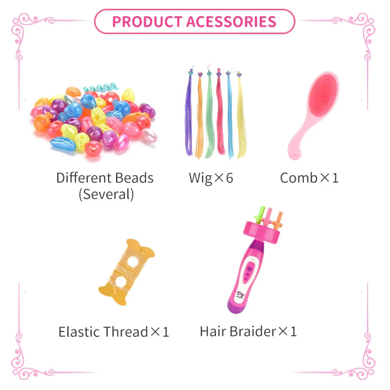 KTX-927763 Electric Hair Braider Machine for Girls with Hair Accessories - Pretend Play Dresser Set