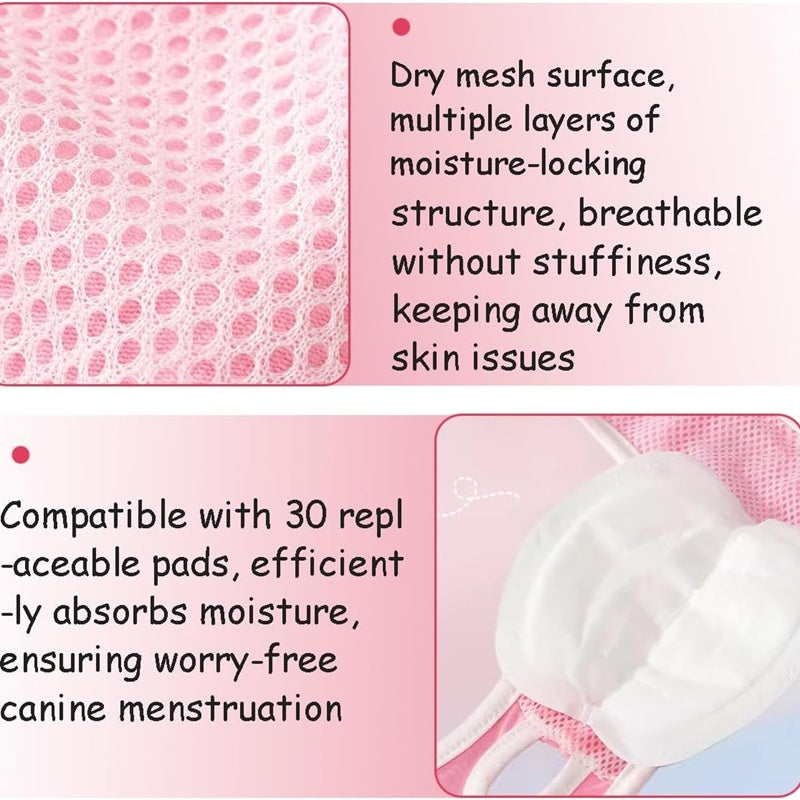 HKM-927827 Washable Leakproof Dog Diapers with Disposable Reinforcing Pads for Small to Medium Dogs