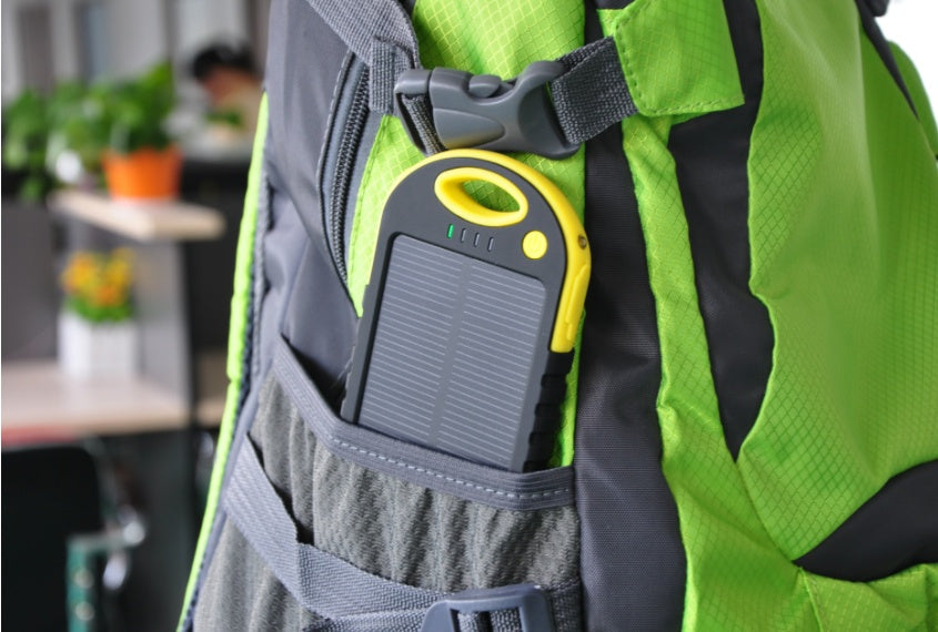 HKM-927891 5000mAh Portable Solar Power Bank with Dual USB, Waterproof & Dustproof Design, LED Light