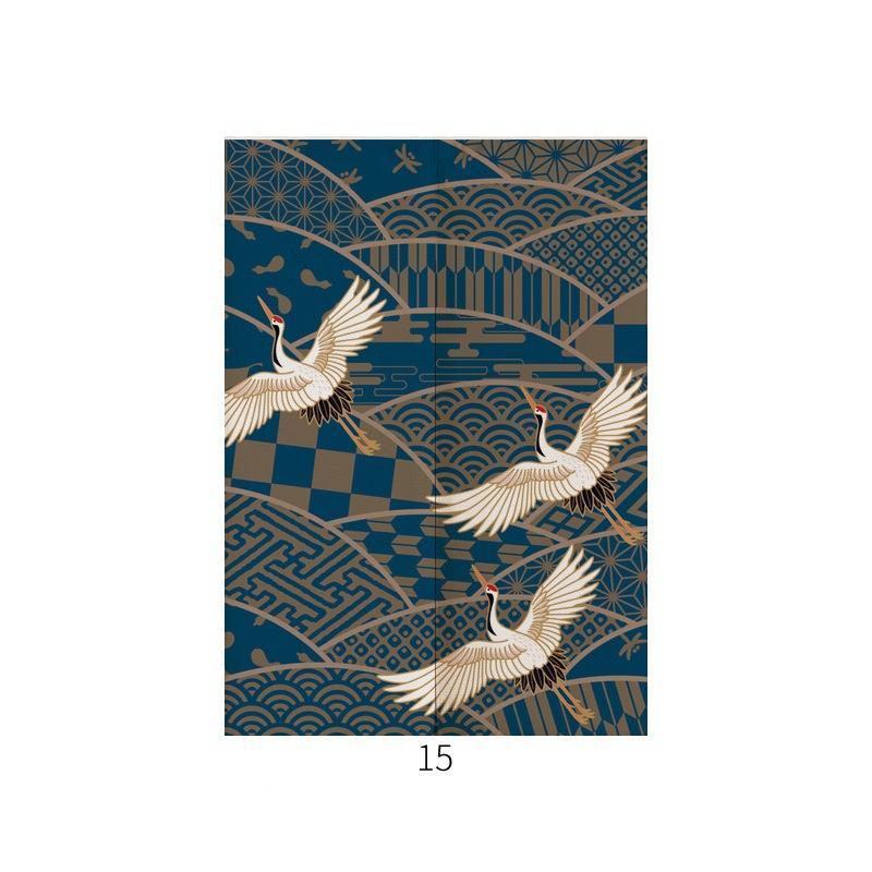 HKM-928211 Japanese Style Ukiyo-e Fabric Door Curtain - Decorative Home Entrance Drapery (Multiple Sizes Available)