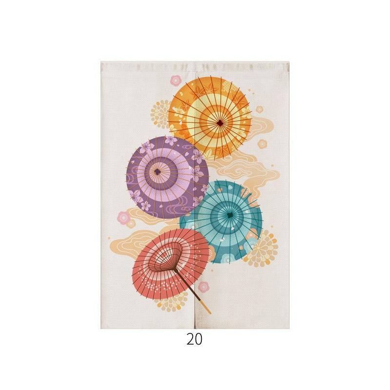 HKM-928211 Japanese Style Ukiyo-e Fabric Door Curtain - Decorative Home Entrance Drapery (Multiple Sizes Available)