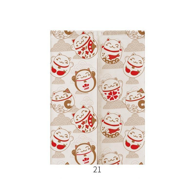 HKM-928211 Japanese Style Ukiyo-e Fabric Door Curtain - Decorative Home Entrance Drapery (Multiple Sizes Available)