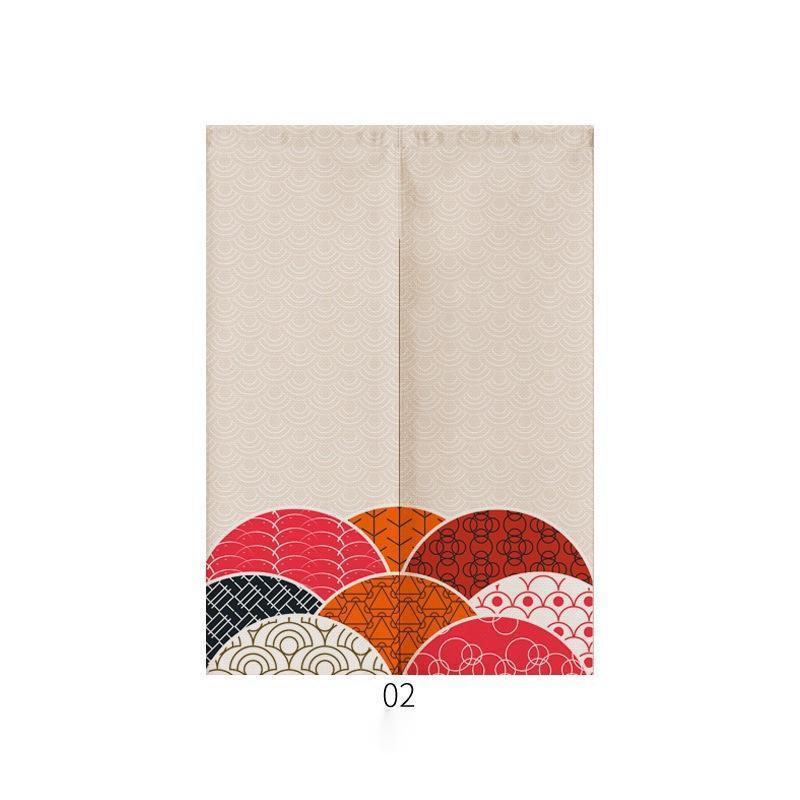 HKM-928211 Japanese Style Ukiyo-e Fabric Door Curtain - Decorative Home Entrance Drapery (Multiple Sizes Available)