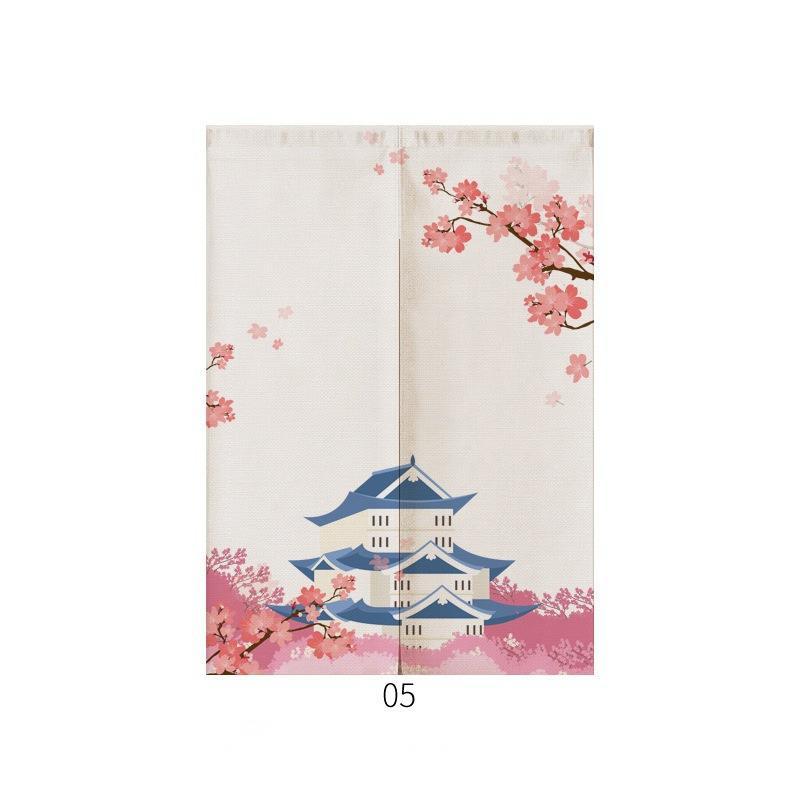 HKM-928211 Japanese Style Ukiyo-e Fabric Door Curtain - Decorative Home Entrance Drapery (Multiple Sizes Available)