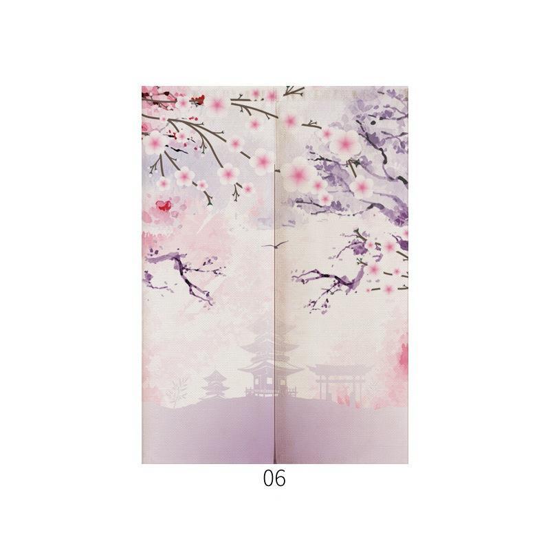 HKM-928211 Japanese Style Ukiyo-e Fabric Door Curtain - Decorative Home Entrance Drapery (Multiple Sizes Available)