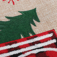 HKM-928275 Christmas Tree Skirt with Car Linen Design, 61cm Upper Diameter, 77cm Lower Diameter, 26cm Height