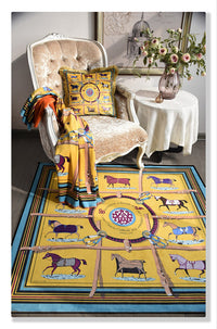 HKM-928339 Round Non-slip Polyester Carpet for Living Room and Bedroom