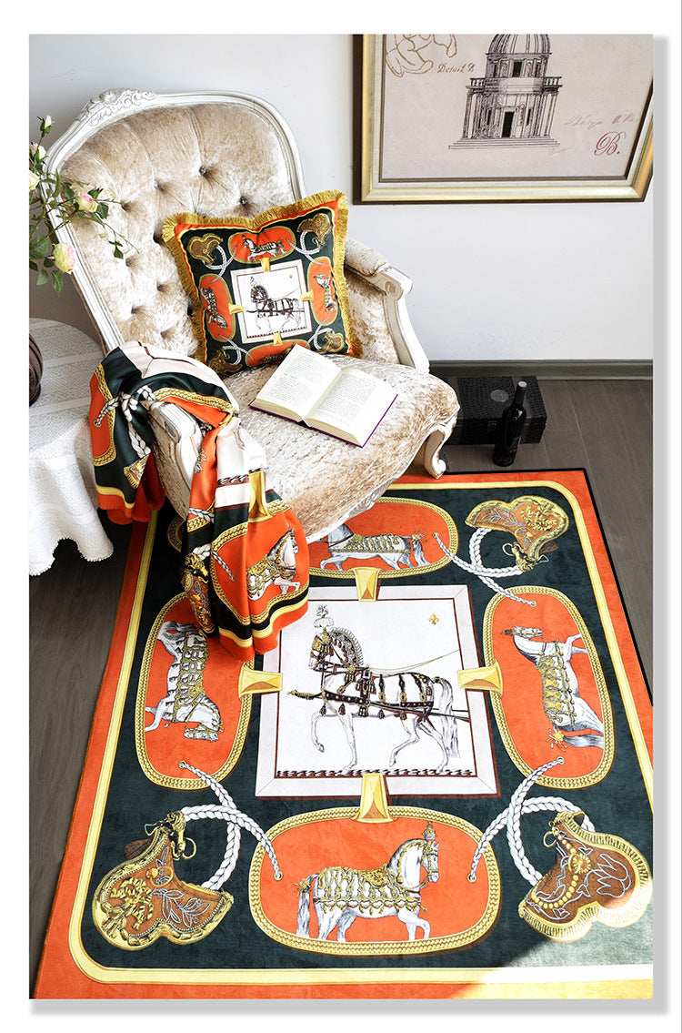 HKM-928339 Round Non-slip Polyester Carpet for Living Room and Bedroom