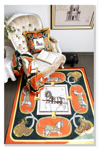 HKM-928339 Round Non-slip Polyester Carpet for Living Room and Bedroom