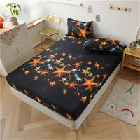 HKM-928467 Aloe Cotton Non-slip Mattress Protector Bed Sheet Cover with Floral Designs