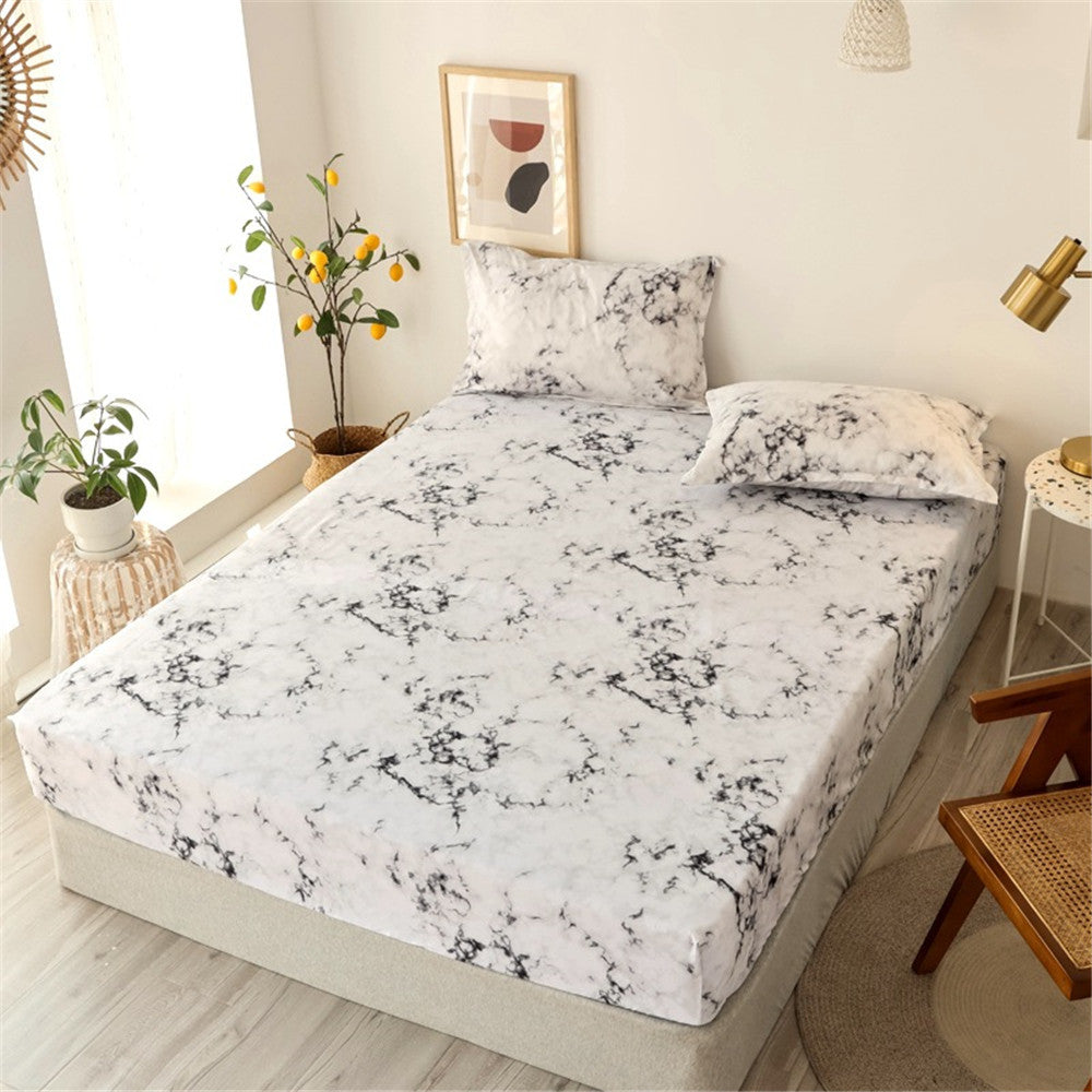 HKM-928467 Aloe Cotton Non-slip Mattress Protector Bed Sheet Cover with Floral Designs