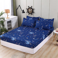 HKM-928467 Aloe Cotton Non-slip Mattress Protector Bed Sheet Cover with Floral Designs