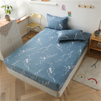 HKM-928467 Aloe Cotton Non-slip Mattress Protector Bed Sheet Cover with Floral Designs