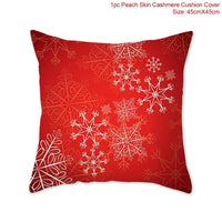 HKM-928467 Christmas-Themed Linen Pillowcase for Sofa Decoration - Red & Green, 45x45cm