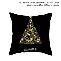 HKM-928467 Christmas-Themed Linen Pillowcase for Sofa Decoration - Red & Green, 45x45cm
