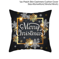 HKM-928467 Christmas-Themed Linen Pillowcase for Sofa Decoration - Red & Green, 45x45cm
