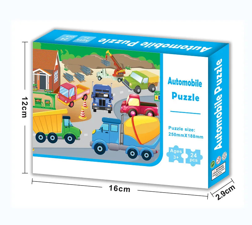 HKM-928659 24 Piece Cardboard Animal Shape Jigsaw Puzzle for Children - Educational DIY Toy